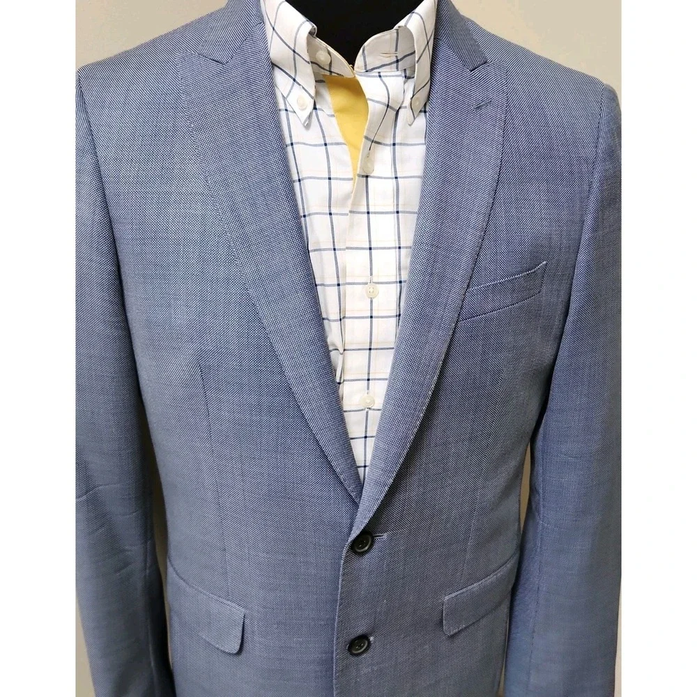 Banana Republic Standard Fit Marzotto Super 110s Italian Wool Blue Jacket 38R